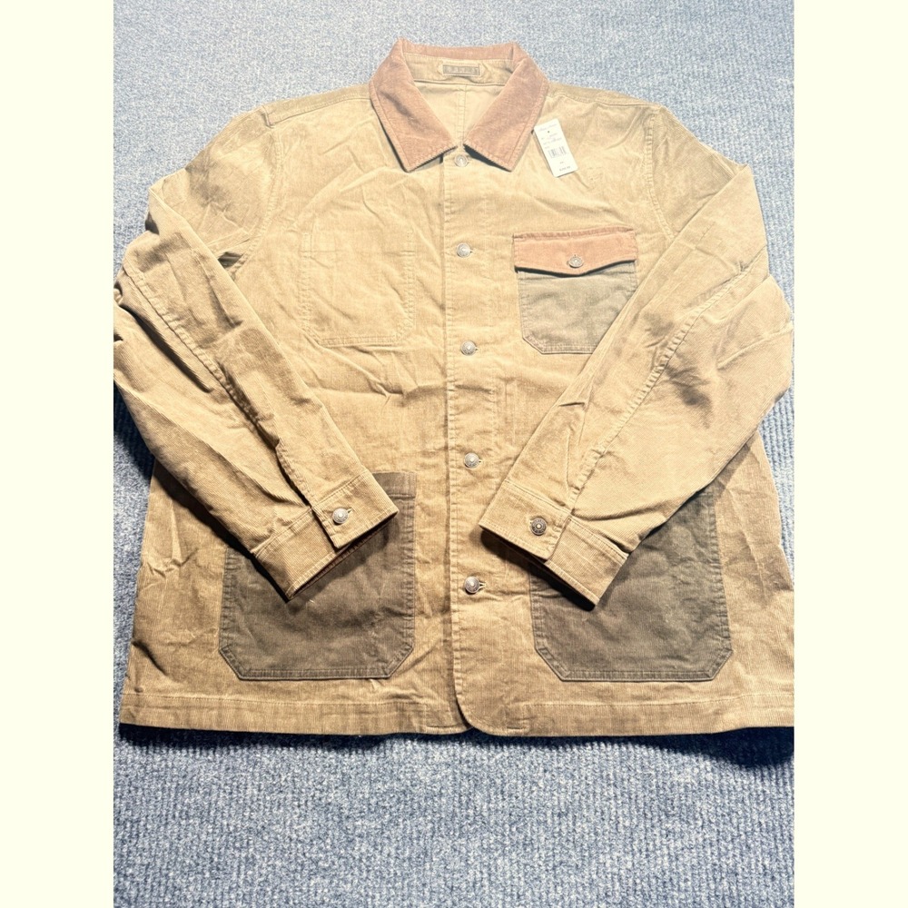 Brooks Brothers Chore Jacket Mens XXL Tan Corduroy Colorblock Utility Coat NWT